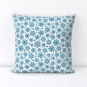 Magical snowflakes 11 // white background marine blue snowflakes