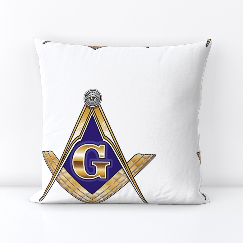 12" Masonic Square Compass Gold 