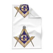 12" Masonic Square Compass Gold 