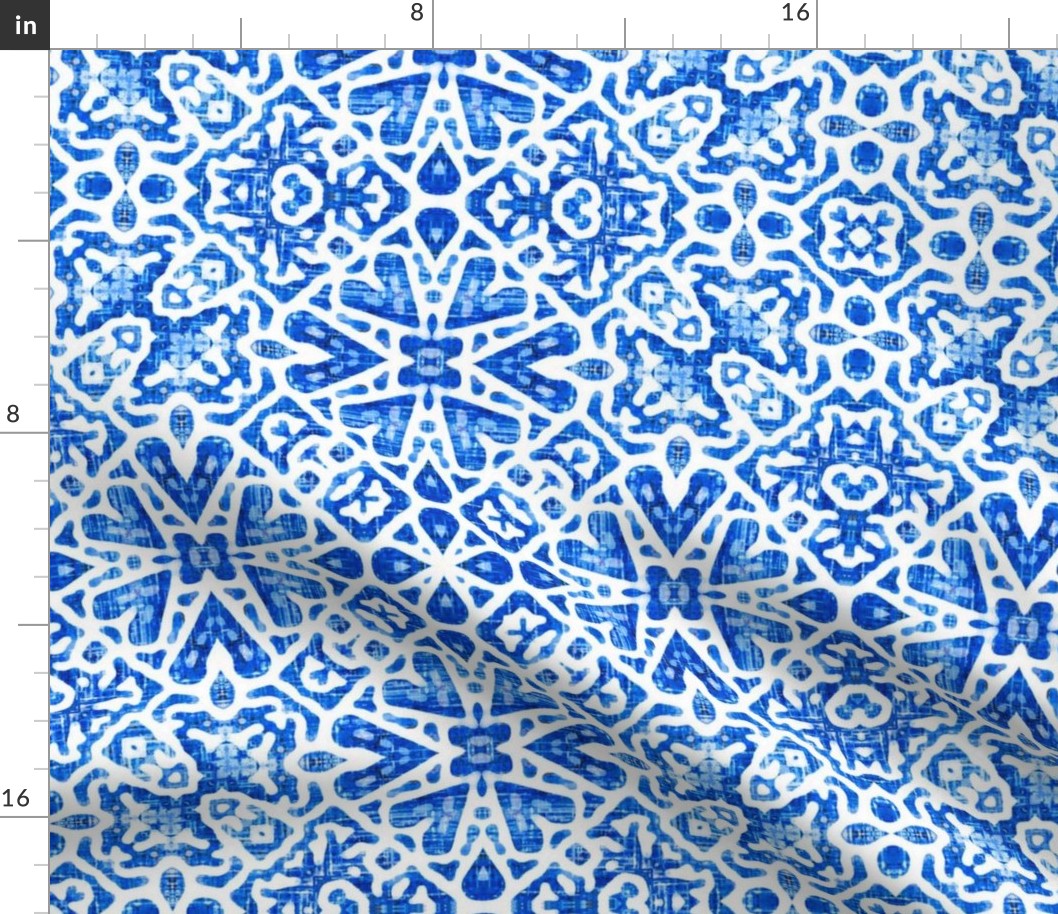 Scandinavian Lace in cobalt blue - Large Scale