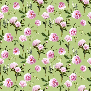 Peonies in Her Dreams Light Green