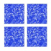 Sketched floral on Cobalt Blue - Large Scale