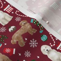 Labradoodle dog breed fabric christmas stockings pet lovers holiday ruby