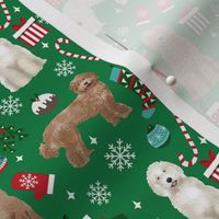 Labradoodle dog breed fabric christmas stockings pet lovers holiday green