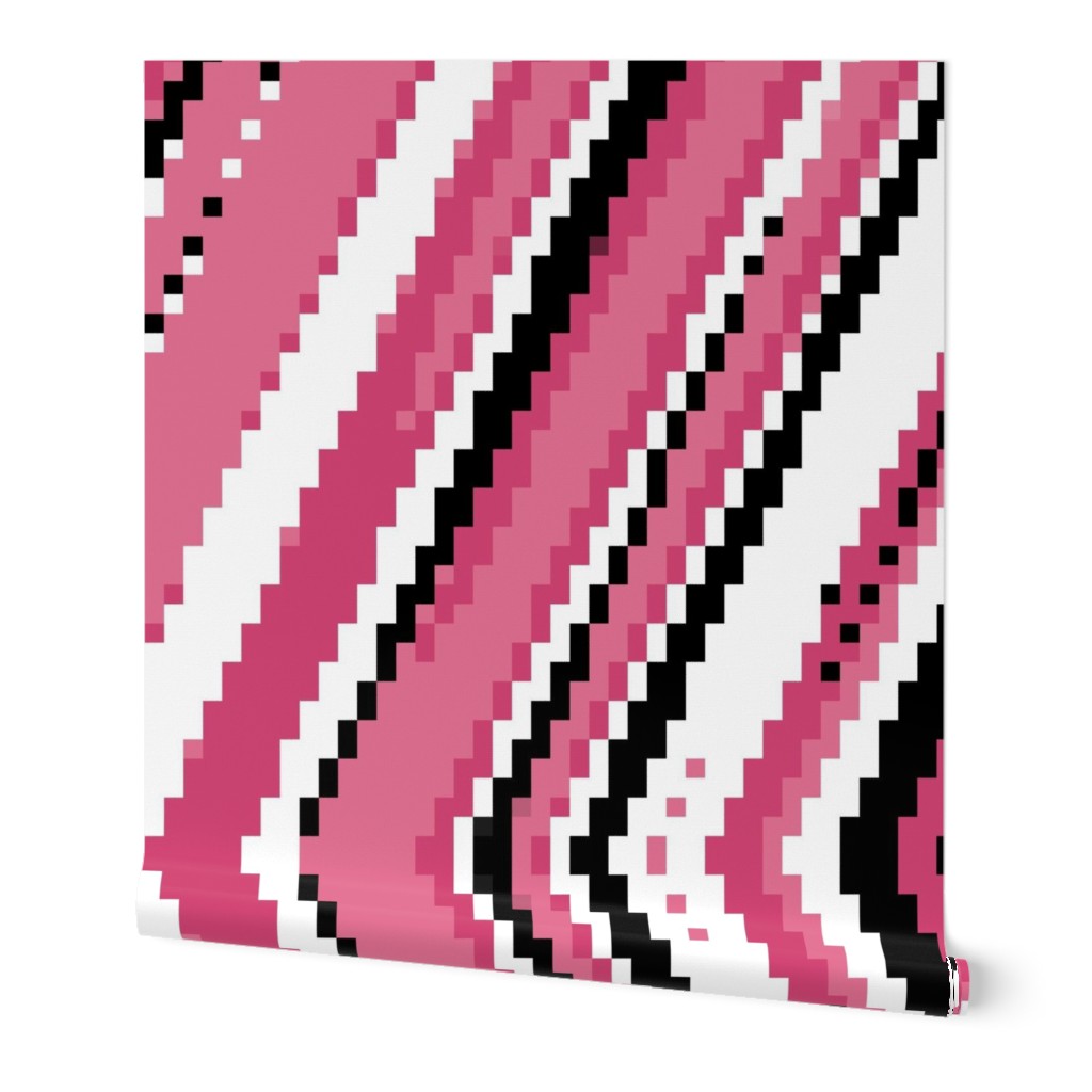 pink black and white pixels