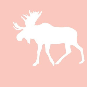 9" moose quilt block on pink