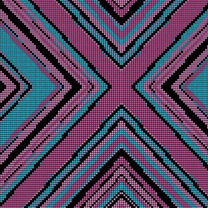 turquoise black and Pink Geomtric 
