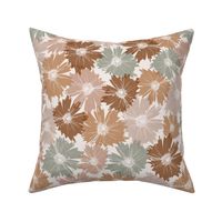 Ecoprint Hammered Botanical Flowers in Boho Earth Tones Rose and Sage