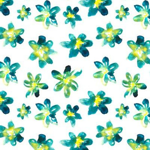 Hand drawn green floral pattern