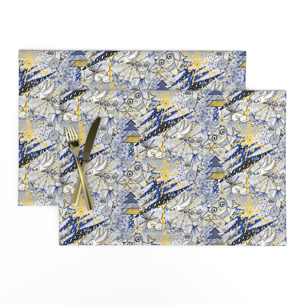 Winter Mod Limited Color Palette, large scale, blue yellow gray white