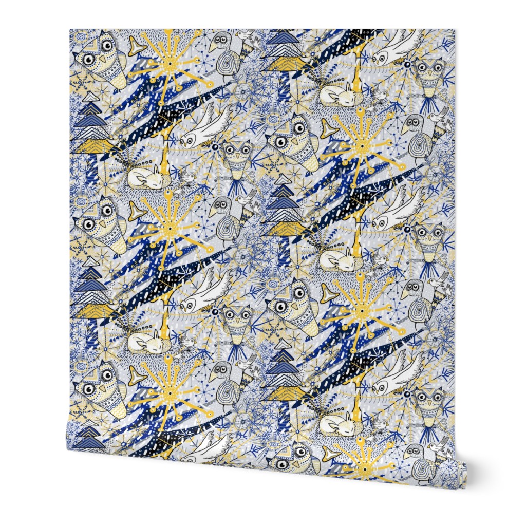 Winter Mod Limited Color Palette, large scale, blue yellow gray white