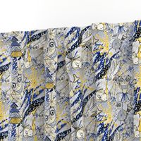 Winter Mod Limited Color Palette, large scale, blue yellow gray white