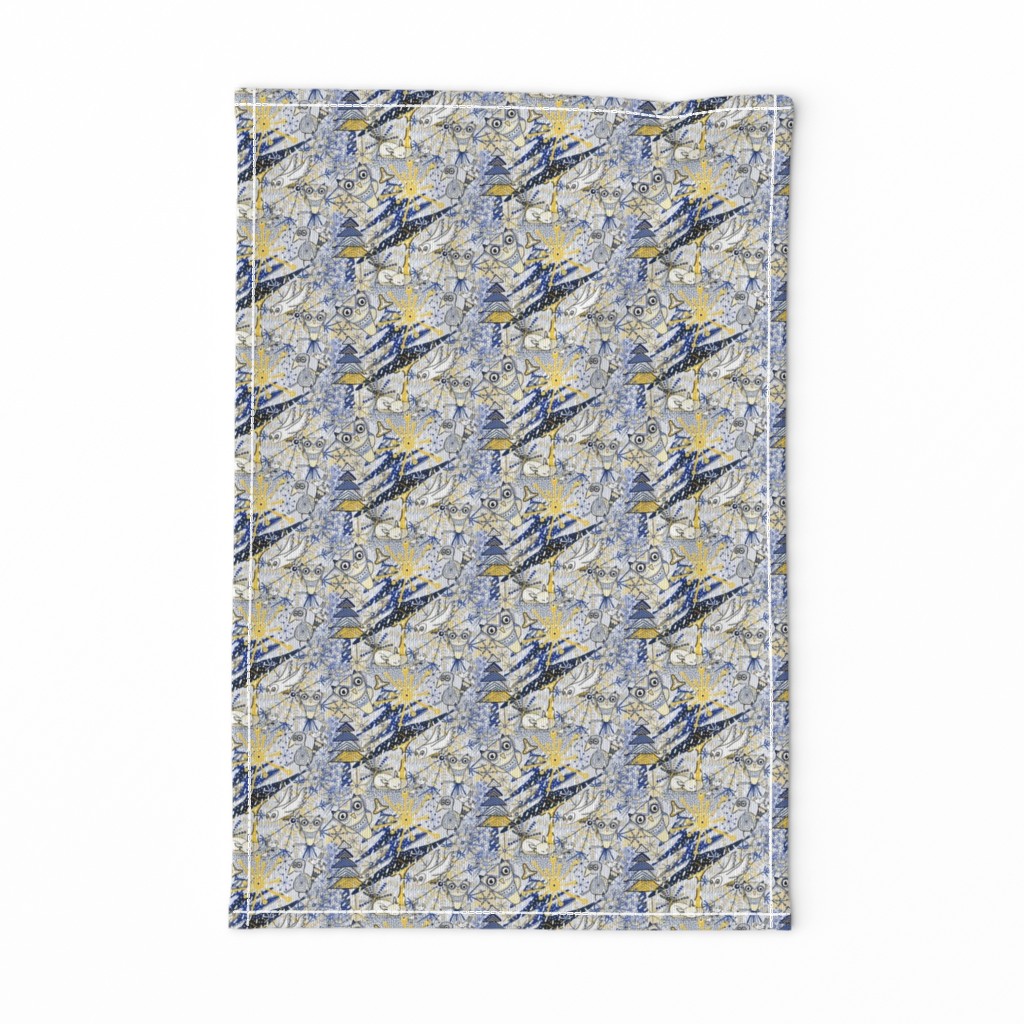 Winter Mod Limited Color Palette, small scale, blue yellow gray white