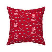 eat sleep hockey - red