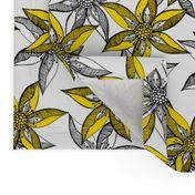 Love Blooms in Sunshine (#8) - Daffodil Yellow on Icy Cream with Black - Large Scale