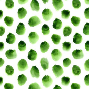 Watercolor green stains \ polka dot pattern