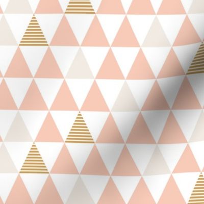 Striped Triangles Blush White