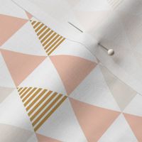 Striped Triangles Blush White