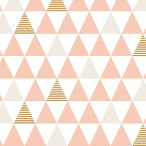 Striped Triangles Blush White
