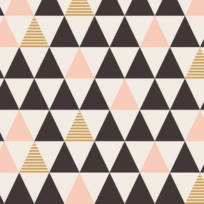 Striped Triangles Gold Blush