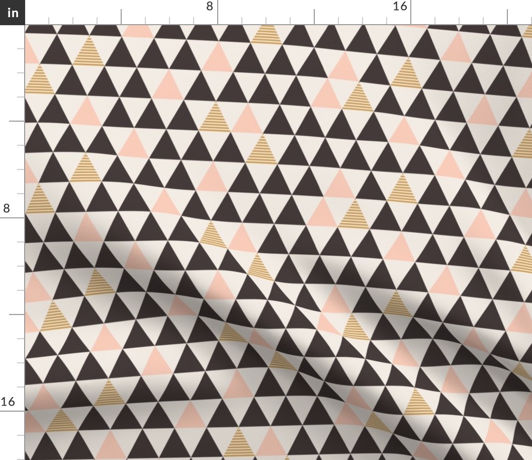 Striped Triangles Gold Blush