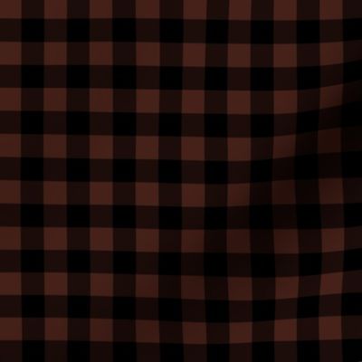 Half Inch Brown and Black Gingham Check