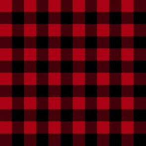 Half Inch Dark Red and Black Gingham Check