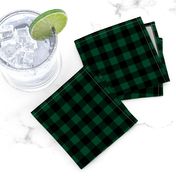 Half Inch Evergreen and Black Gingham Check