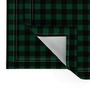 Half Inch Evergreen and Black Gingham Check