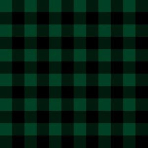 Half Inch Evergreen and Black Gingham Check