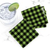 Half Inch Greenery Green and Black Gingham Check