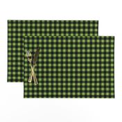 Half Inch Greenery Green and Black Gingham Check