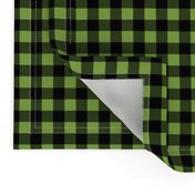 Half Inch Greenery Green and Black Gingham Check