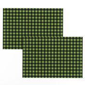 Half Inch Greenery Green and Black Gingham Check