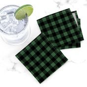 Half Inch Hunter Green and Black Gingham Check