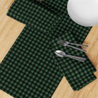 Half Inch Hunter Green and Black Gingham Check