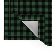 Half Inch Hunter Green and Black Gingham Check