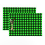 Half Inch Lime Green and Black Gingham Check