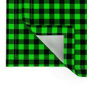 Half Inch Lime Green and Black Gingham Check