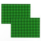 Half Inch Lime Green and Black Gingham Check