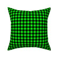 Half Inch Lime Green and Black Gingham Check