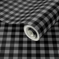 Half Inch Medium Gray and Black Gingham Check