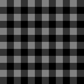 Half Inch Medium Gray and Black Gingham Check