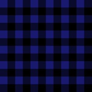 Half Inch Midnight Blue and Black Gingham Check