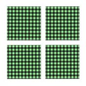 Half Inch Mint Green and Black Gingham Check