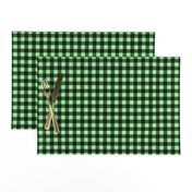 Half Inch Mint Green and Black Gingham Check