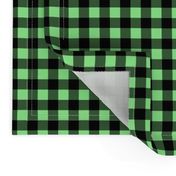 Half Inch Mint Green and Black Gingham Check