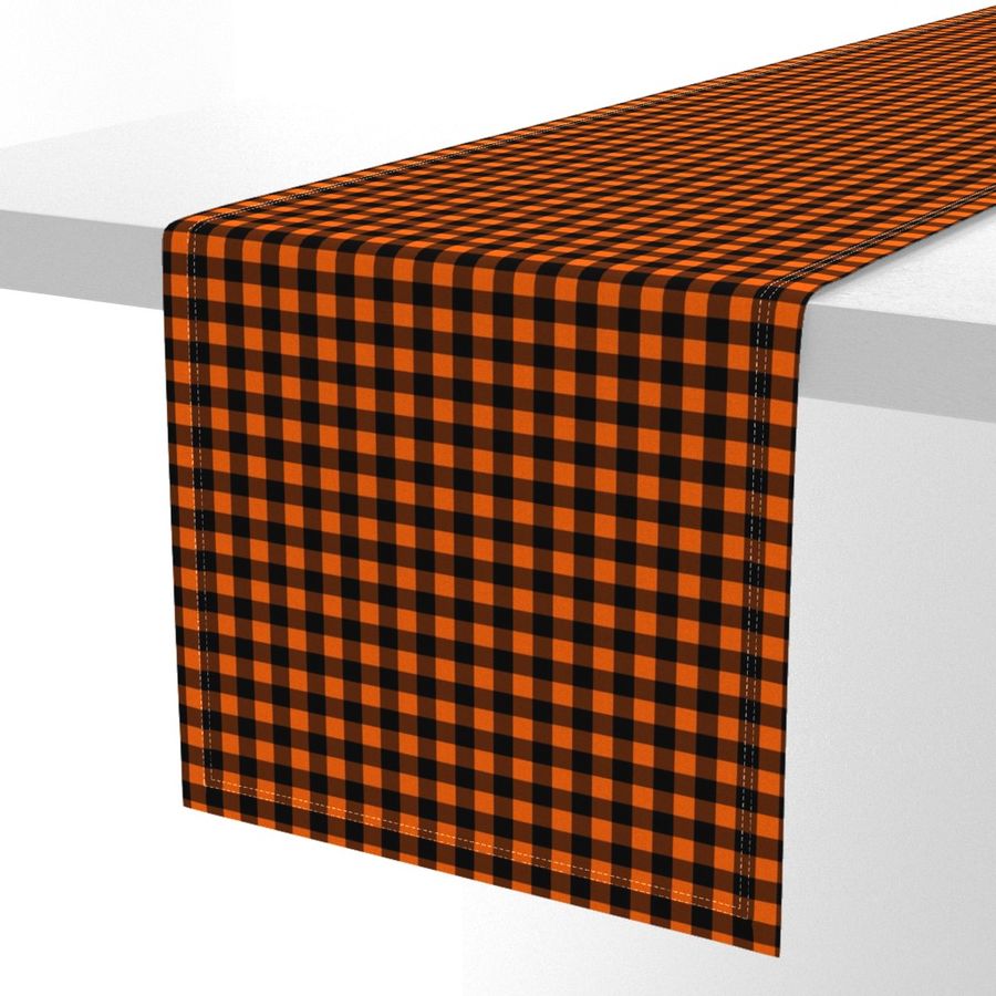 Half Inch Orange and Black Gingham Check