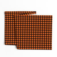 Half Inch Orange and Black Gingham Check