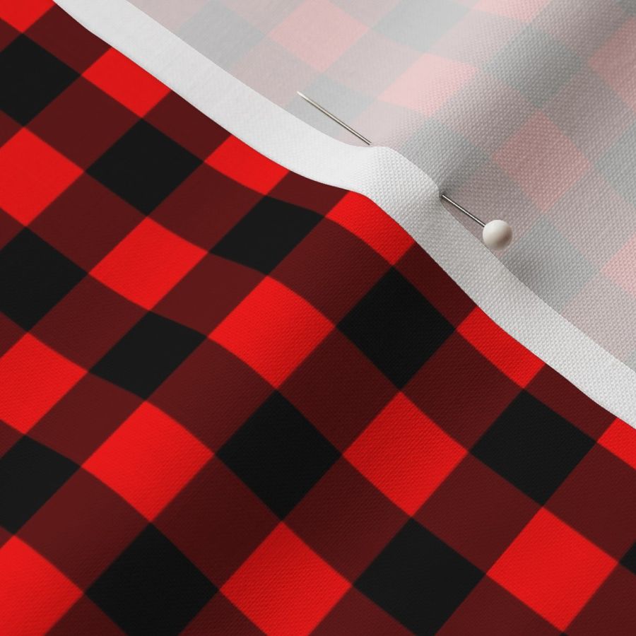 Half Inch Red and Black Gingham Check